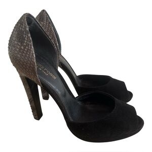 Sergio Rossi Black Snakeskin Heels